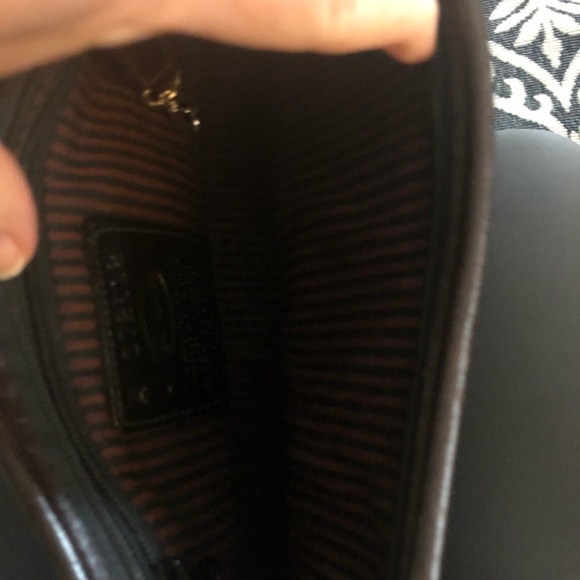 Brighton Pebble Leather Tortoise Shell Shoulder/Clutch Handbag Cut Outs Charm - Picture 10 of 10